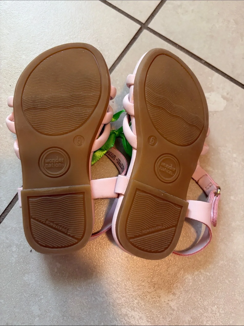 wonder nation Light Pink Knot Front Ankle Strap Sandals